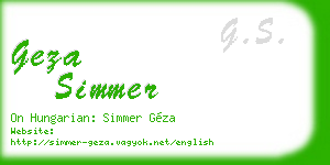 geza simmer business card